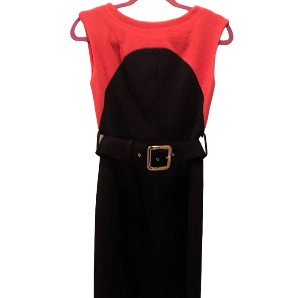 Milly Black and Coral Sheath Dress Sz 2 New
